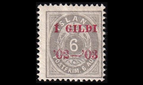 Islanti 27B * Ovaali Gildi 6 Aur (12¾) (1902)