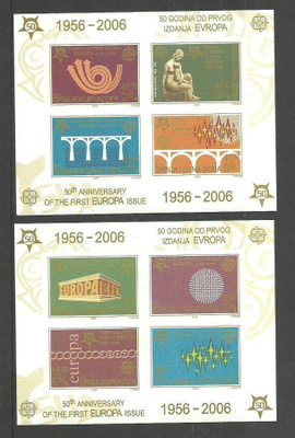 SERBIA-MONTENEGRO EUROPA CEPT 2 blokkia 2006 **