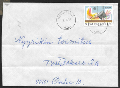 Postilähetys - Eurooppa 1983 (LAPE 924) Nuutajärvi 1.9.83