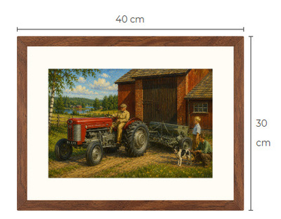 Uusi Massey Ferguson traktori art print 30 cm x 40 cm
