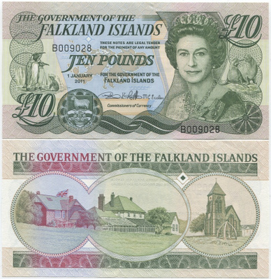 Falkland Islands 10 Pounds 2011 (P-18) UNC QEII