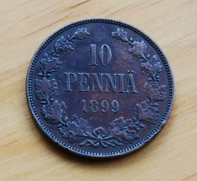 Suuriruhtinaskunta 10 Penniä 1899 Nikolai II