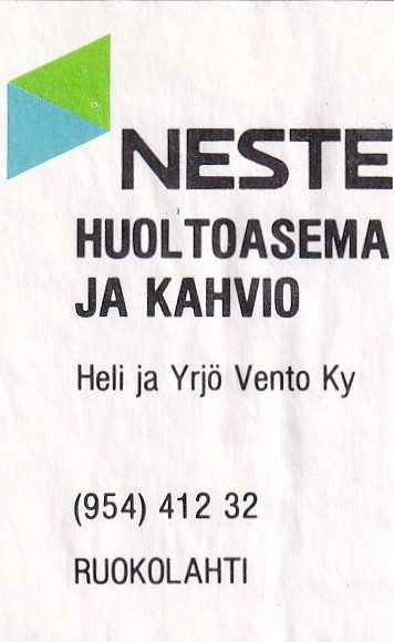 Ruokolahti, Heli ja Yrjö Vento Ky, NESTE   7/8