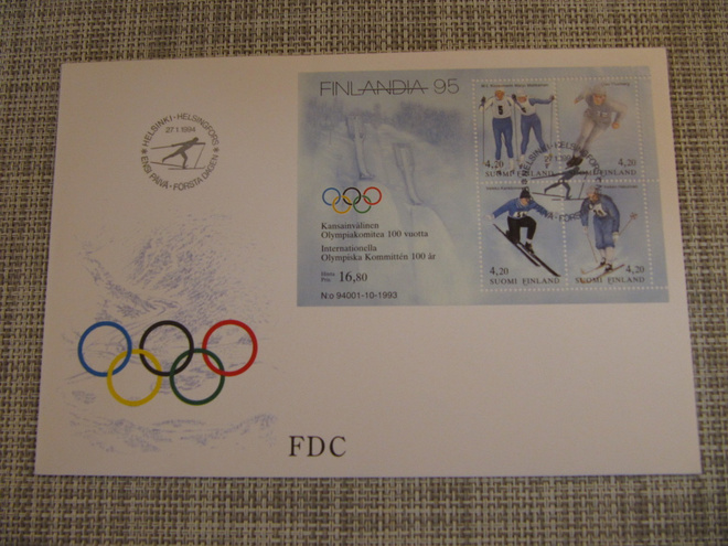 FDC Finlandia 95 27.1.1994 kirje.