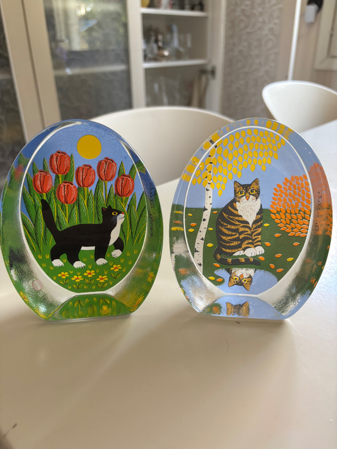 Iittala / Martti Lehto lasikortit, kissat (2 kpl)