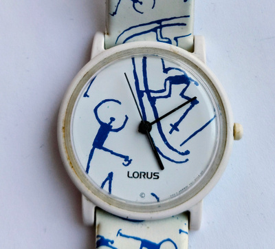Vintage LORUS Japanin hiihtoteemainen moderni kello