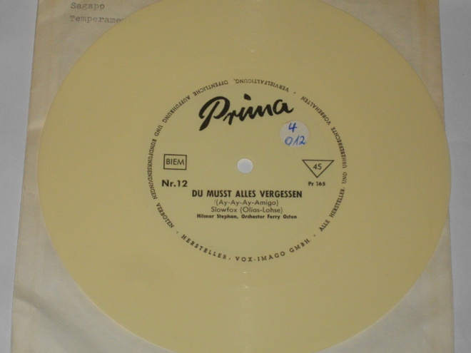 7" HILMAR STEPHAN - Du Musst Alles Vergesse  single flexi EX
