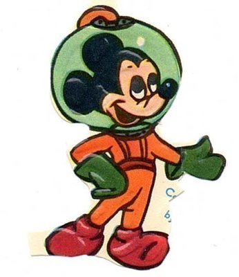WANHA DISNEY / Mikki Hiiri avaruuspuvussa. 1960-l.