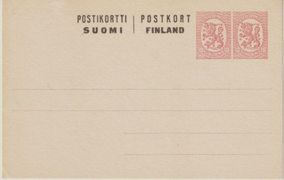 1917 puhdas, kirjoittamaton 2x10p ehiökortti