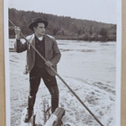 Tukkimies sestomassa tukeillaan, mv pk, p. 1939 - pikkukuva 1