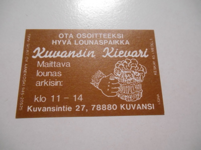 TT Etiketti Kuvansin Kievari Kuvansi