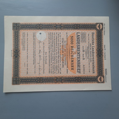 Natsi-Saksa laina 5000 Rm/ 4%