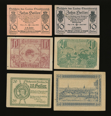 Itävalta Notgeld 6 kpl, erä 34
