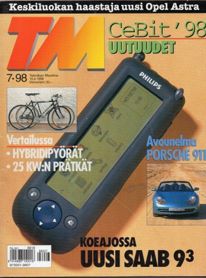 Tekniikan Maailma n:o 7 1998 Hybridipyörät. Cebit'98. Opel A