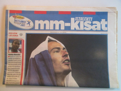 MM-KISAT 2005 HELSINKI ILTALEHTI URHEILULIITE TOMMI EVILÄ