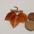 Syksyn lehdet, meripihka solki, rintakoru, Baltic Amber - pikkukuva 4