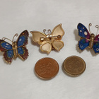 3kpl vintage emaloitu perhonen solki rintaneula, butterfly - pikkukuva 3