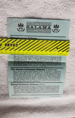 Höyrykuunari SALAMA esite 1978 Savonlinna