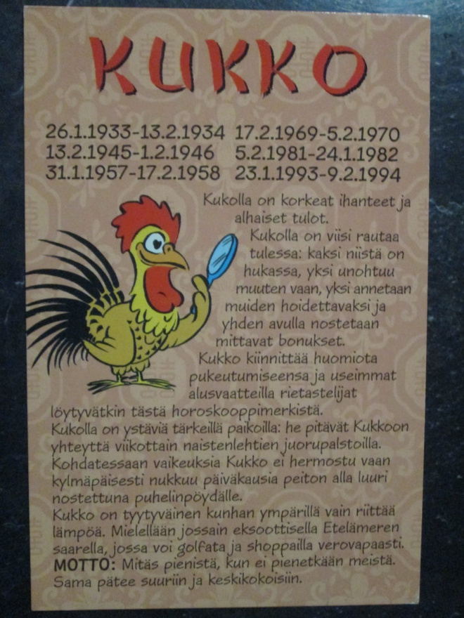 KULKEMATON HUUMORIKORTTI KUKKO KUKON VUONNA SYNTYNEELLE