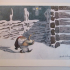 KULKENUT HARALD WIBERG 1972 TAIDEKORTTI TAITTOKORTTI - pikkukuva 1