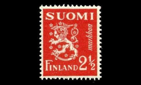 264 ** Leijona 2 1/2 mk karmiini (1942)