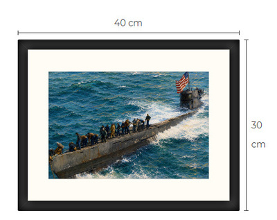 Uusi Sukellusvene WWII art print kehystetty 30 cm x 40 cm