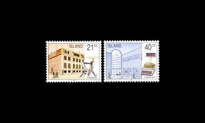 Islanti 726-7 ** Europa postirakennuksia (1990)