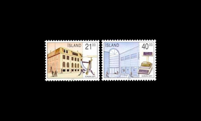 Islanti 726-7 ** Europa postirakennuksia (1990)