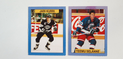 Jari Kurri ja Teemu Selänne kortit 1990 luku