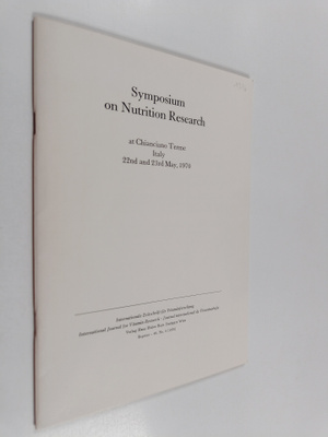 Symposium on nutrition research at Chianciano Terme Italy...