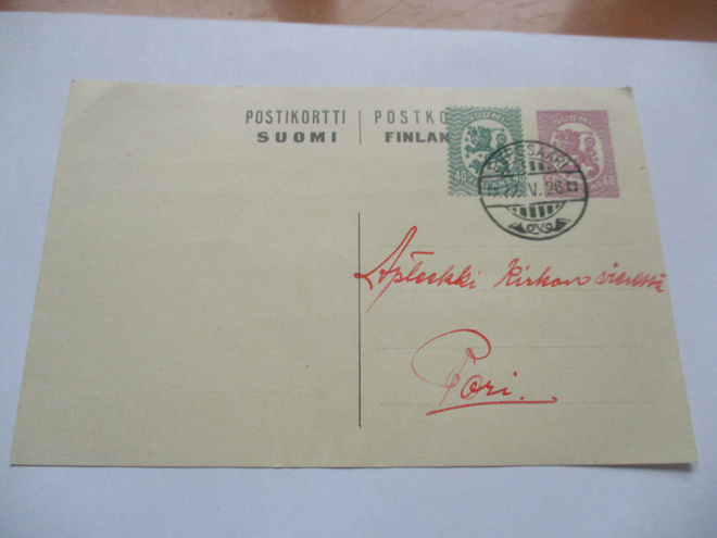 1926 Reposaari ehiö Porin apteekkiin