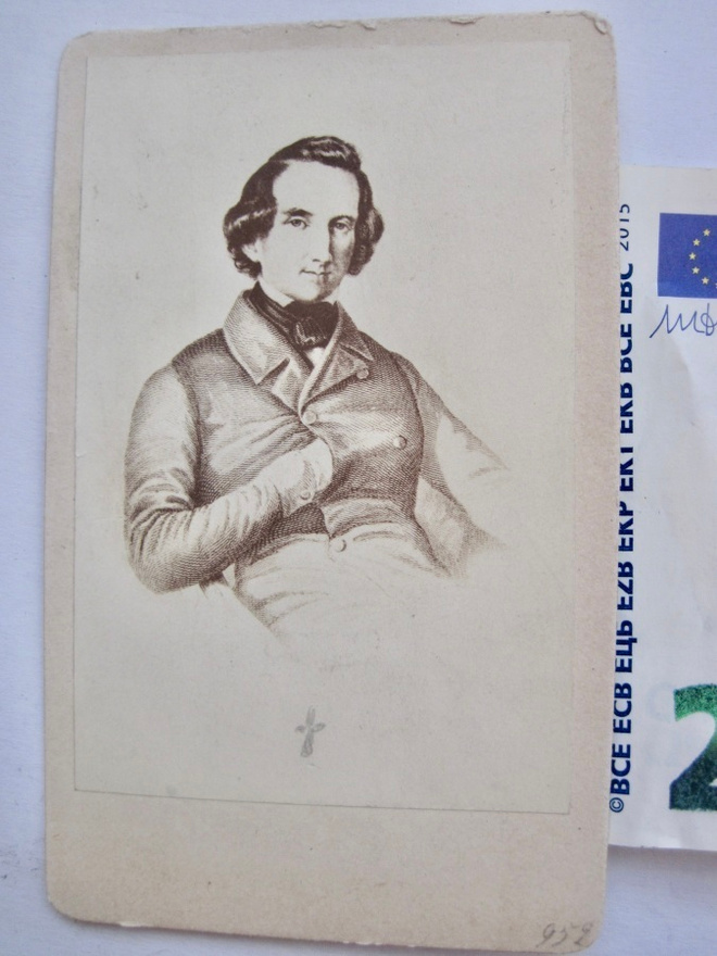 VANHA CDV Valokuva Oopperalaulaja Eduard Devrient 1870-l