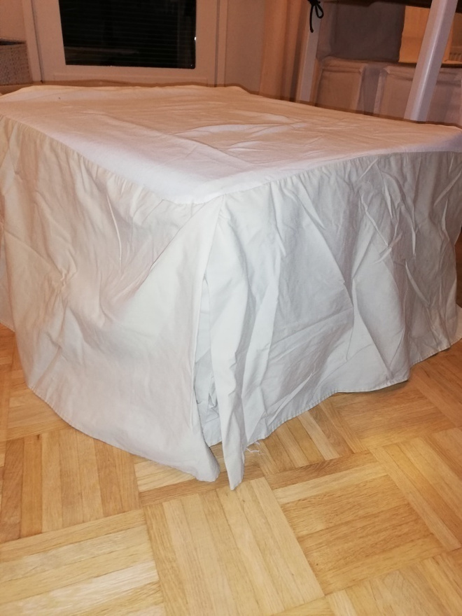 Helmalakana 150cmX202cm, + beige reunus 38cm