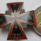 VANHA Ruuvimerkki Joukko-osasto Risti ITR 1940 Hopeaa - pikkukuva 1