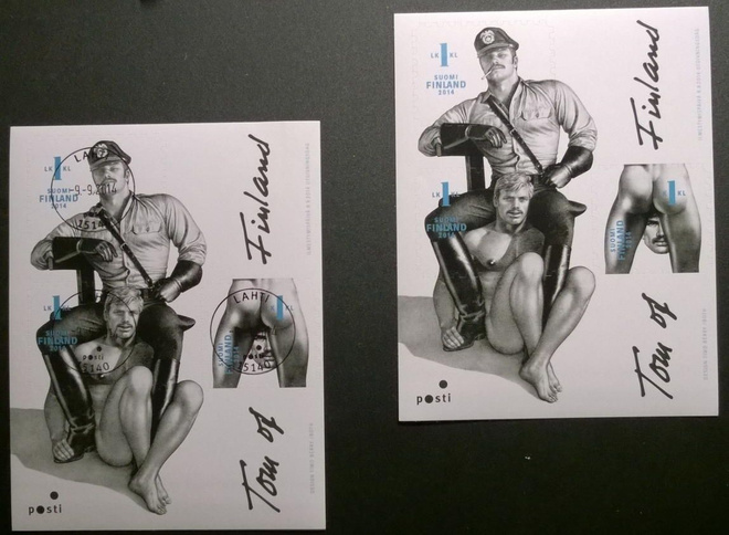 Tom of Finland -pienoisarkki 2014, leimattu ja postituore
