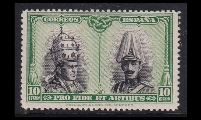 Espanja 381 * Katakombijulkaisu 10 C vihreä/musta (1928)
