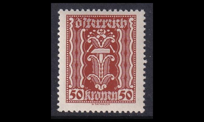 Itävalta 374 ** Käyttösarja maatalous 50 Kr (1922)