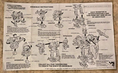 Transformers G1 TERRORCONS (1987) - Abominus ohjeet