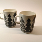 Marimekko Oiva Kuusikossa mukit mustavalkoinen 2 kpl - pikkukuva 2