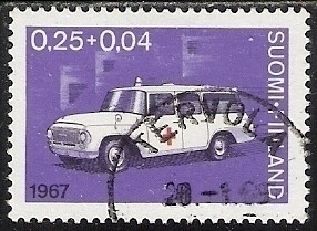 1967 Punainen Risti 0,25 + 0,04 mk leimattu LaPe 631