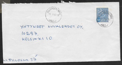 Postilähetys - Yl.m. 0,40 (LAPE 618) Soppeenmäki 19.9.67