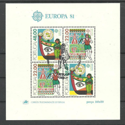 PORTUGALI EUROPA CEPT eurooppamerkit blokki 1981 o