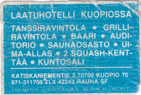 Kuopio. Laatuhotelli ,Katiskaniementie  2.   s84