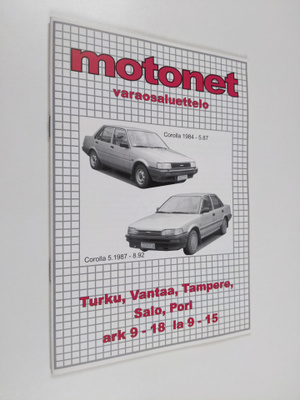 Motonet varaosaluettelo : Corolla 1984 - 5.87 ; Corolla 5...