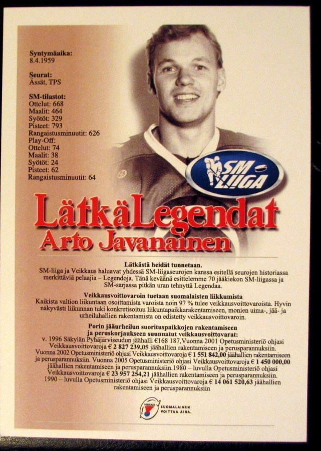 Arto Javanainen Ässät Lätkälegendat