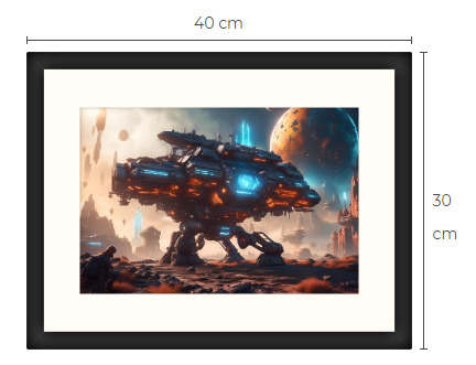 Uusi uniikki Sci-Fi Science Fiction print 30 cm x 40 cm