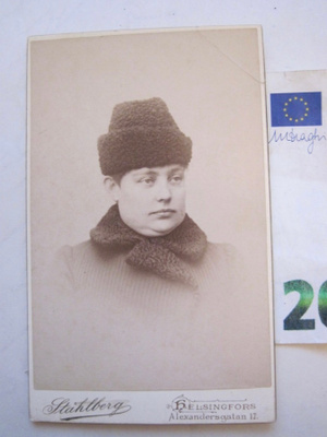 VANHA CDV Valokuva Kansanedustaja Vera Hjelt 1890