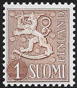 1954 M-54 Leijona 1 mk ruskea ** Lape 426 b