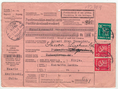 1938 2mk punainen ym postiennakkokirje