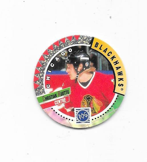 94-95 NHL Pogs #71 Christian Ruuttu Chicago Blackhawks Ässät